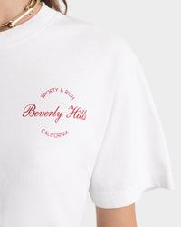 T-shirt Beverly Script - Blanc/Rubis