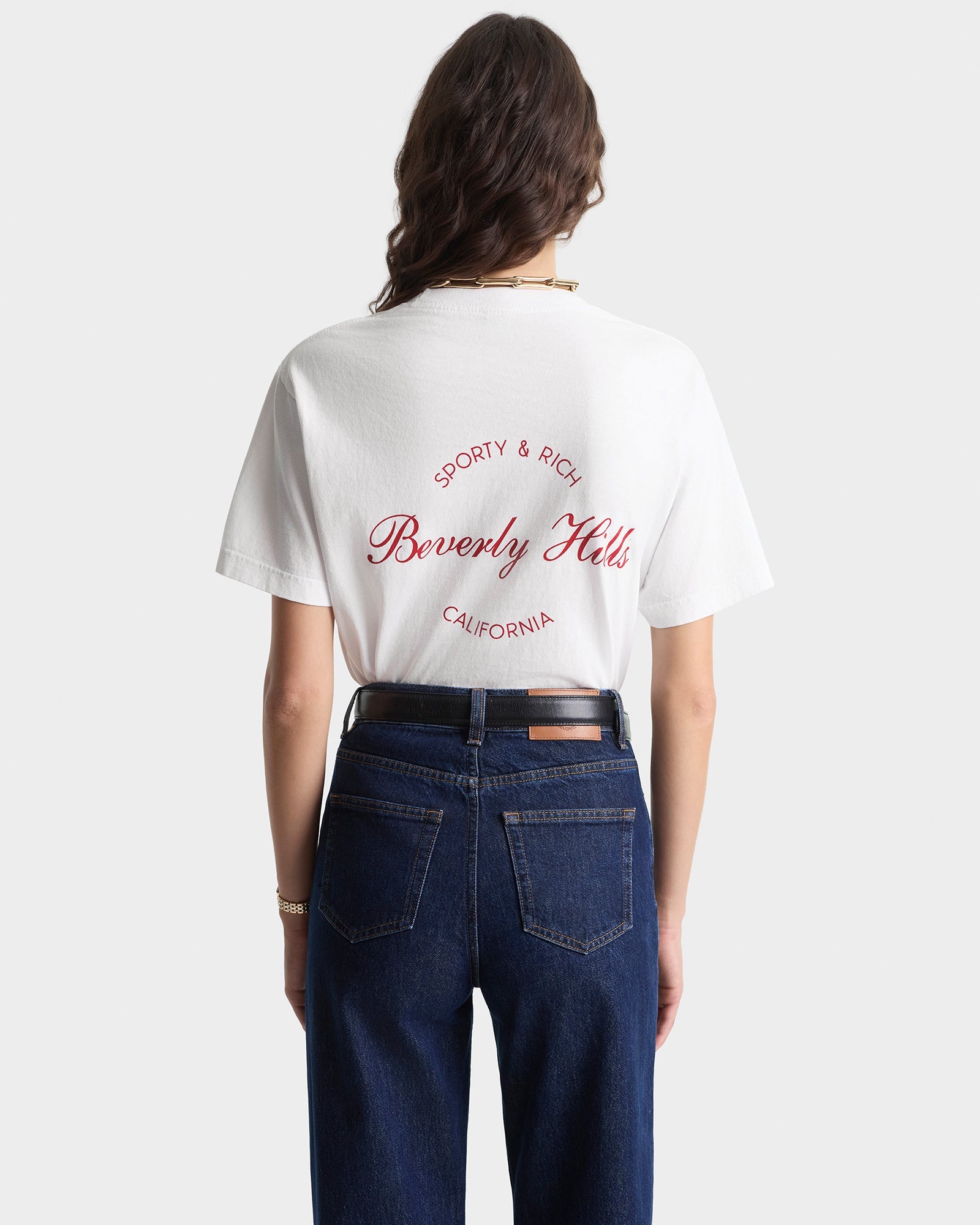 T-shirt Beverly Script - Blanc/Rubis