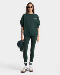 T-shirt à col rond Syracuse - Vert forêt/Blanc