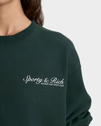 T-shirt à col rond Syracuse - Vert forêt/Blanc