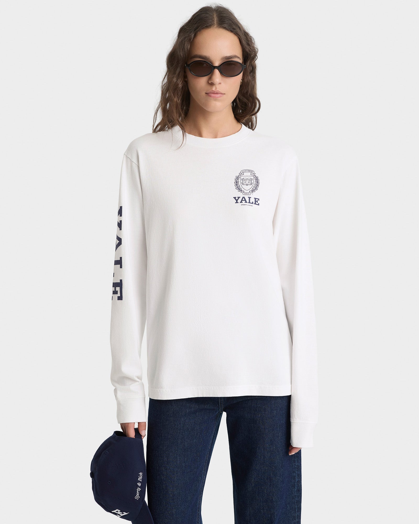 T-shirt à manches longues Yale Crest - Blanc