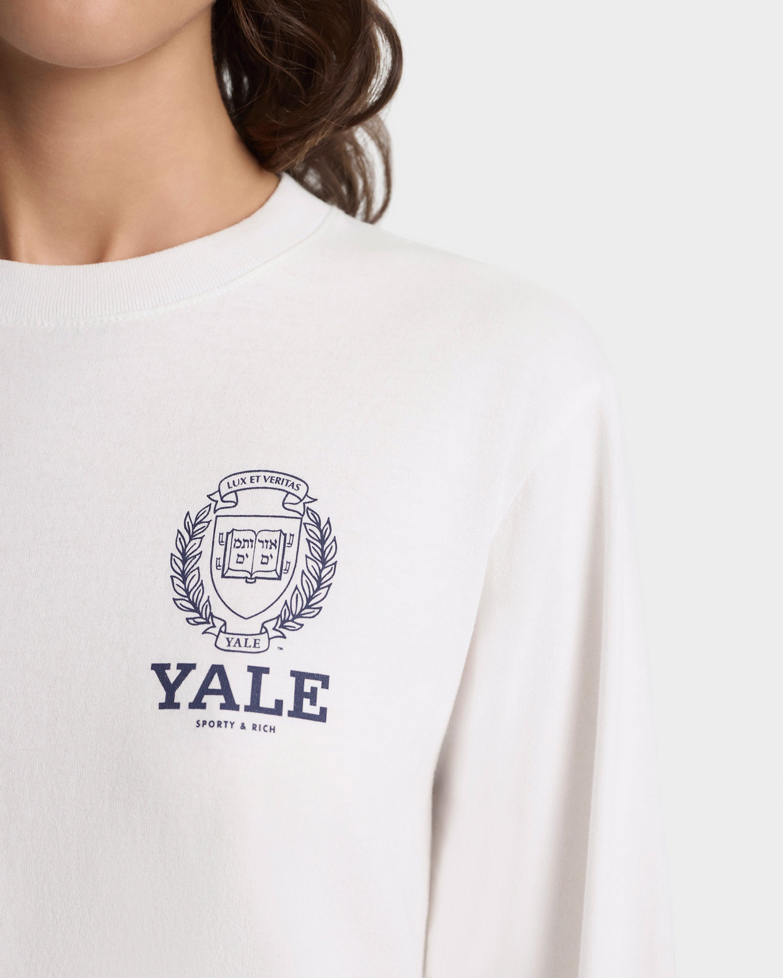 T-shirt à manches longues Yale Crest - Blanc