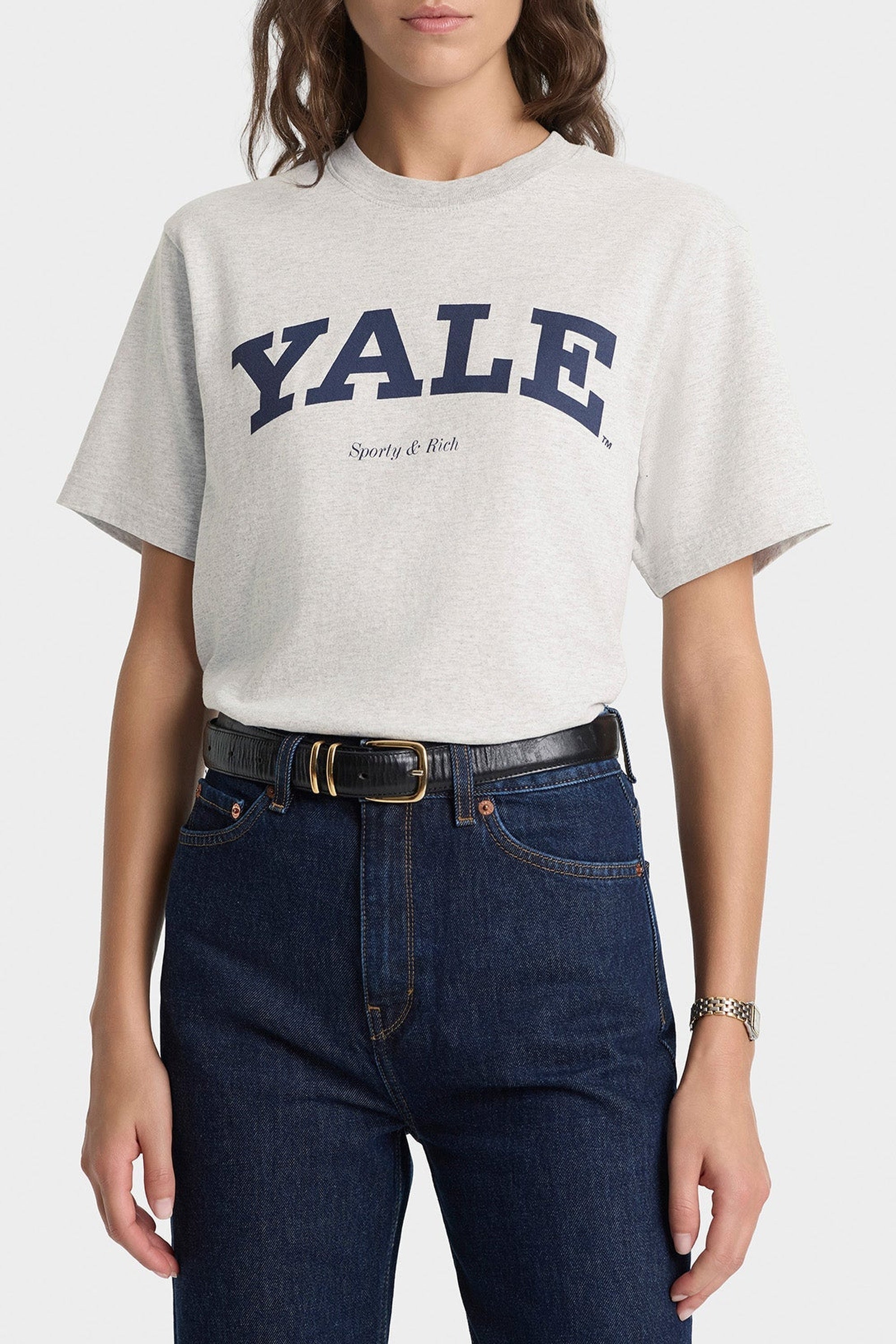 T-shirt oversize Yale Classic - Bleu Marine & Blanc