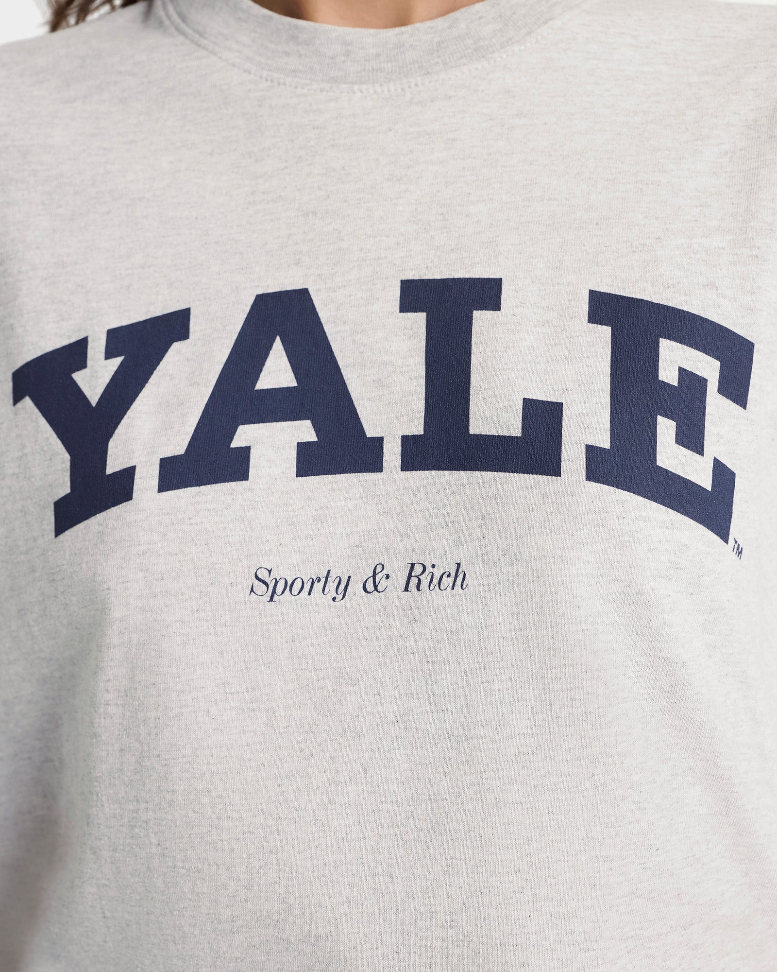 T-shirt Yale Classic - Gris chiné/Bleu marine