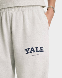 Pantalon de survêtement large Yale Classic - Gris chiné/Bleu marine