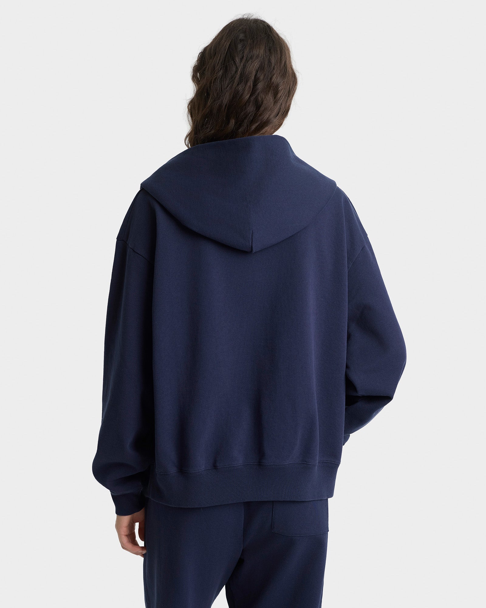 Sweat à capuche zippé Yale Classic - Bleu marine/Blanc