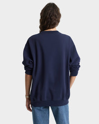 Pull à col rond Yale Ivy - Bleu marine/Blanc