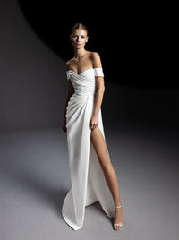 Robe drapée en soie - Whisper White