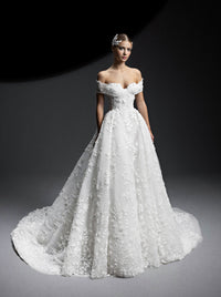 Robe à broderie en tulle - Whisper White