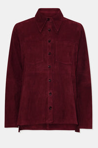 Chemise Farrah en cuir - Oxblood