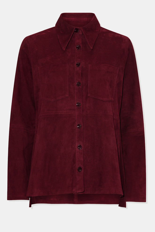 Chemise Farrah en cuir - Oxblood