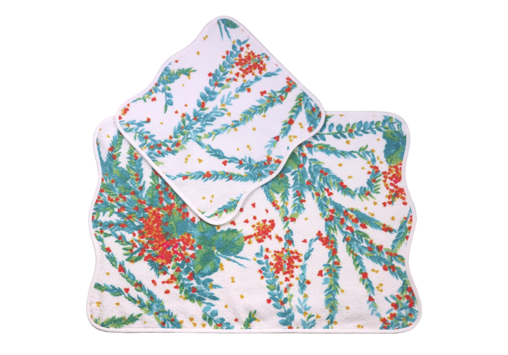Univers de bain Feuillage et fleurette - Bleu & Vert