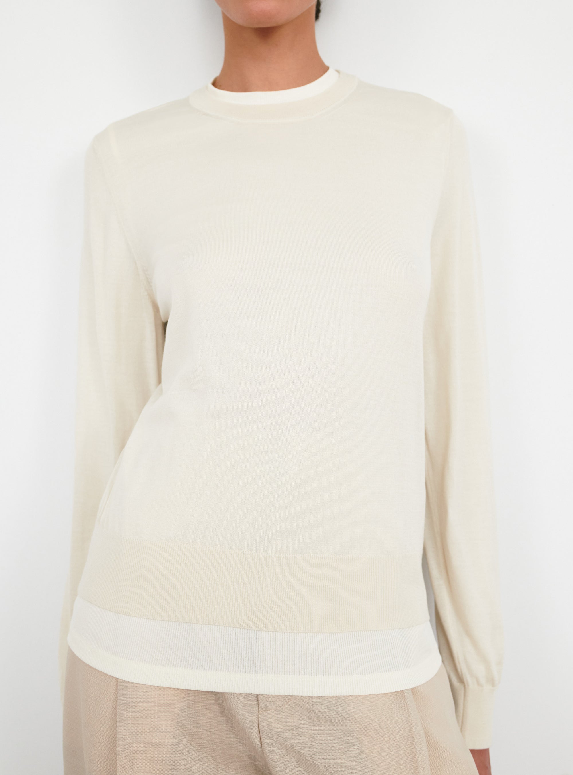 Fine Knit Sweater - Bone
