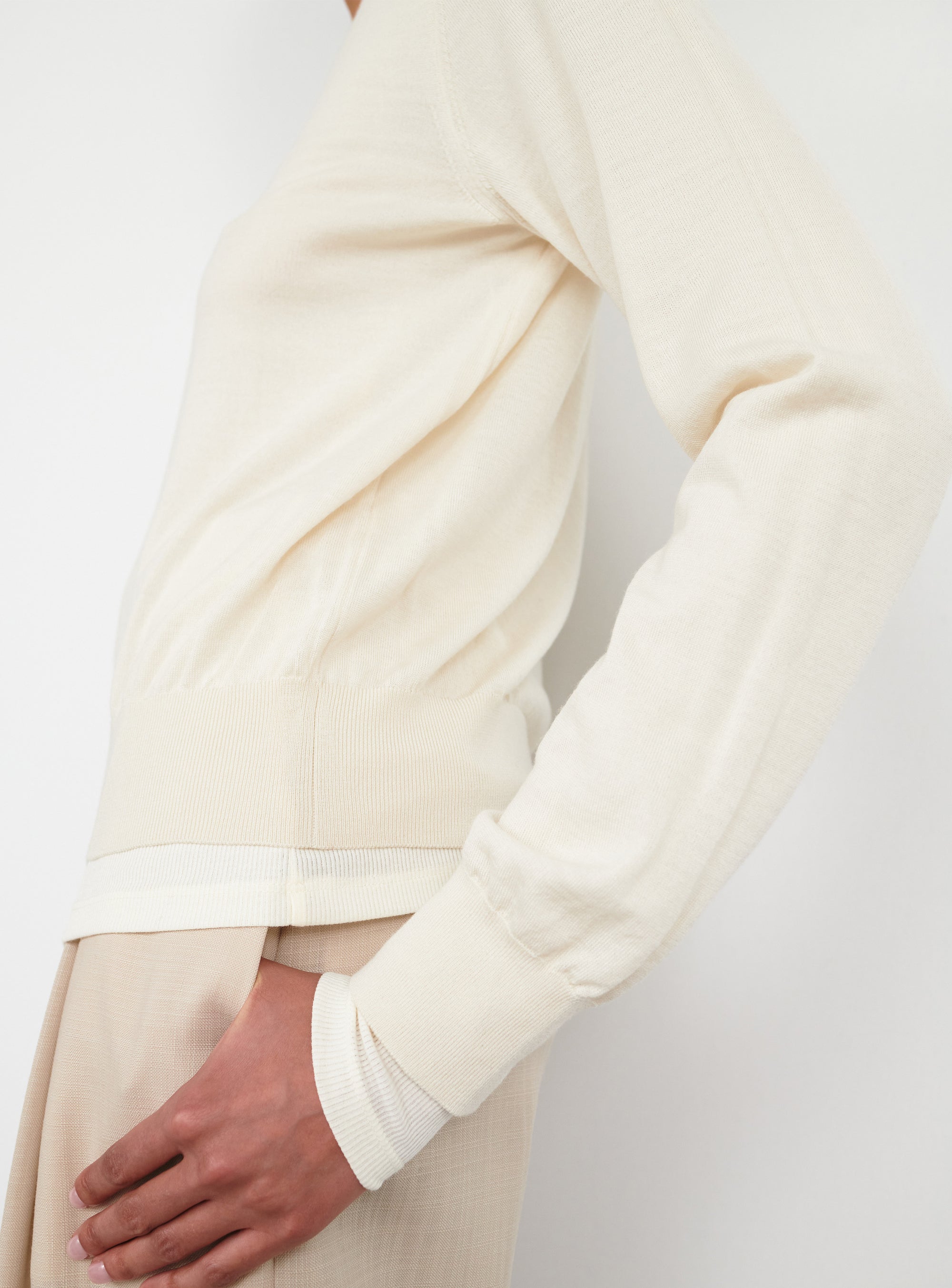 Fine Knit Sweater - Bone
