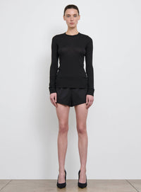 Fitted Long Sleeve Tee - Black