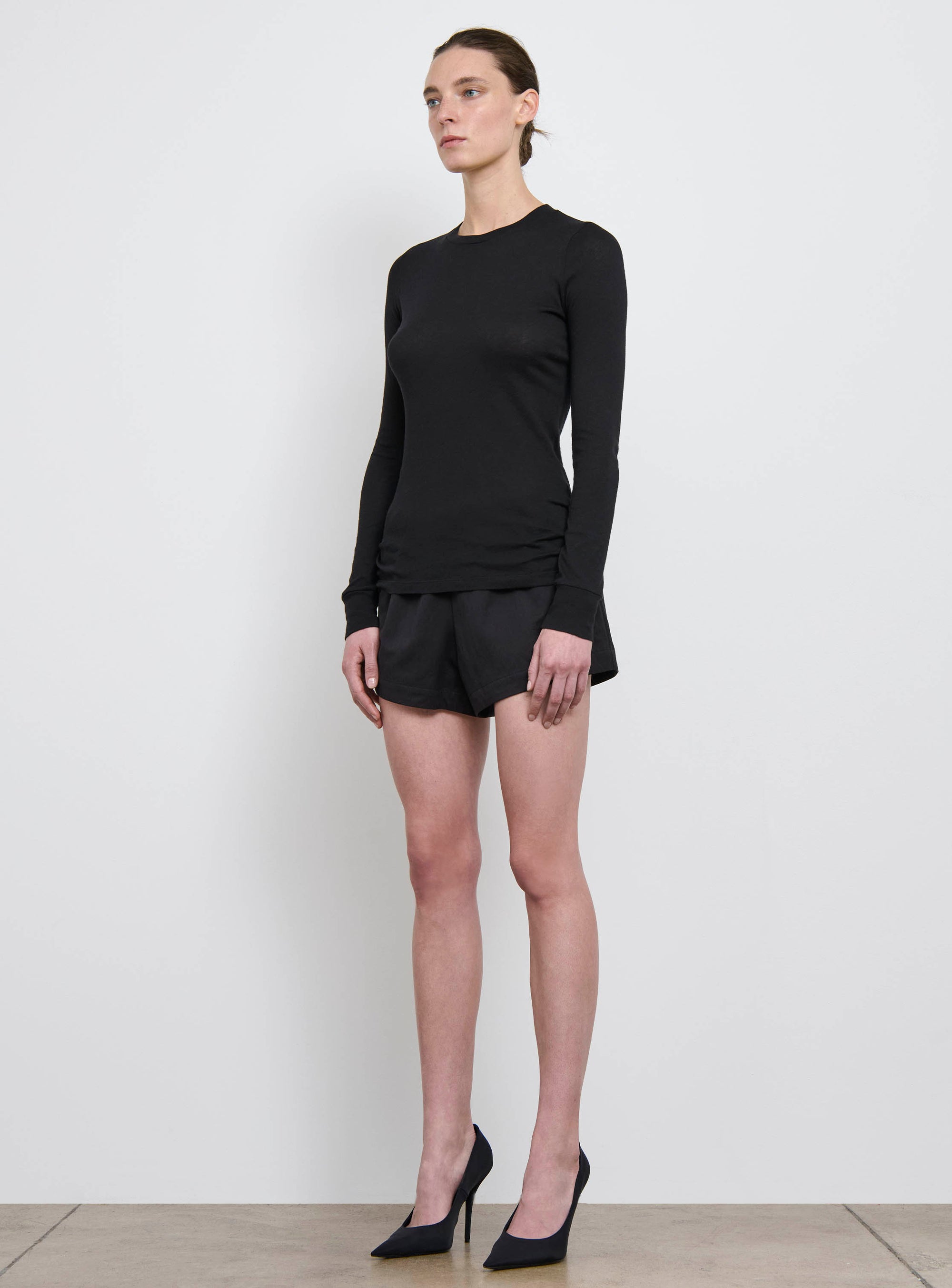 Fitted Long Sleeve Tee - Black