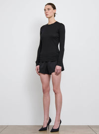 Fitted Long Sleeve Tee - Black