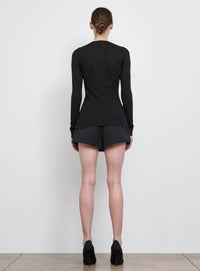 Fitted Long Sleeve Tee - Black