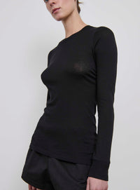 Fitted Long Sleeve Tee - Black