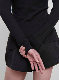 Fitted Long Sleeve Tee - Black
