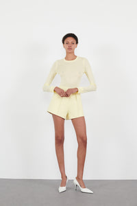 Fitted Long Sleeve Tee - Lemon