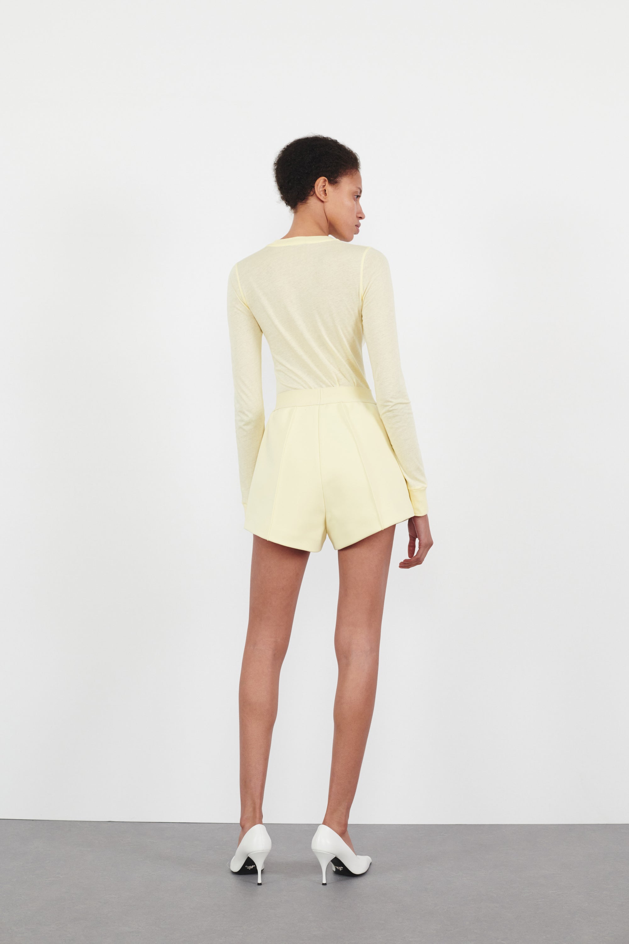 Fitted Long Sleeve Tee - Lemon
