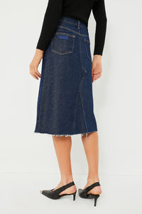 Jupe midi épais en denim - Rinse