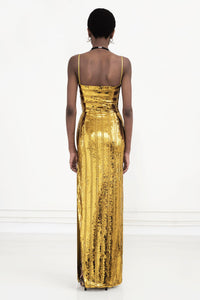Robe longue Stargaze à bretelles - Mustard