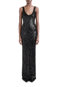 Robe longue Valletta Moonlight - Black Sequin