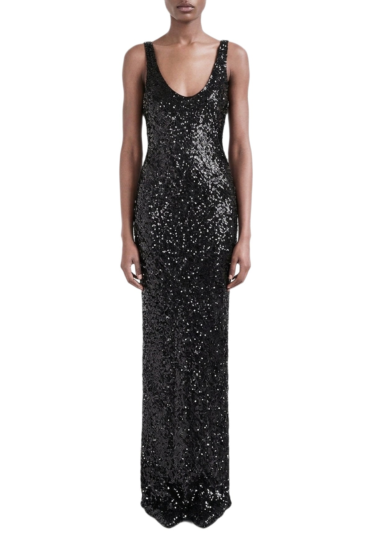 Robe longue Valletta Moonlight - Black Sequin