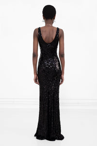 Moonlight Valletta Dress - Black Sequin
