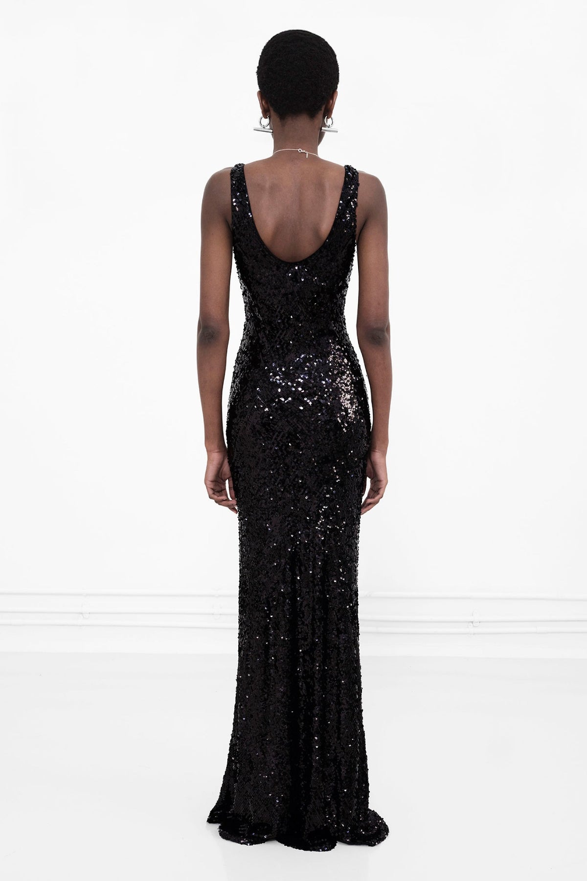 Robe longue Valletta Moonlight - Black Sequin