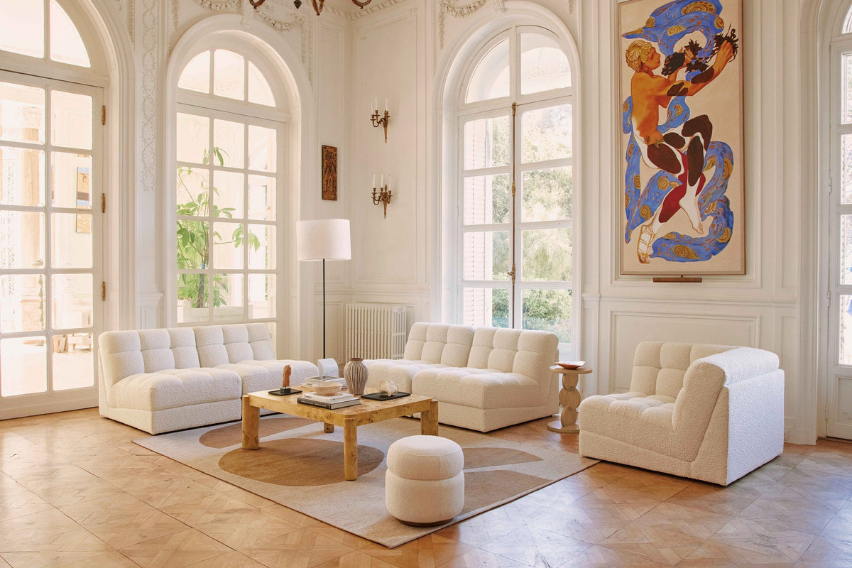 Fauteuil d'angle modulable Paul - Blanc avoine