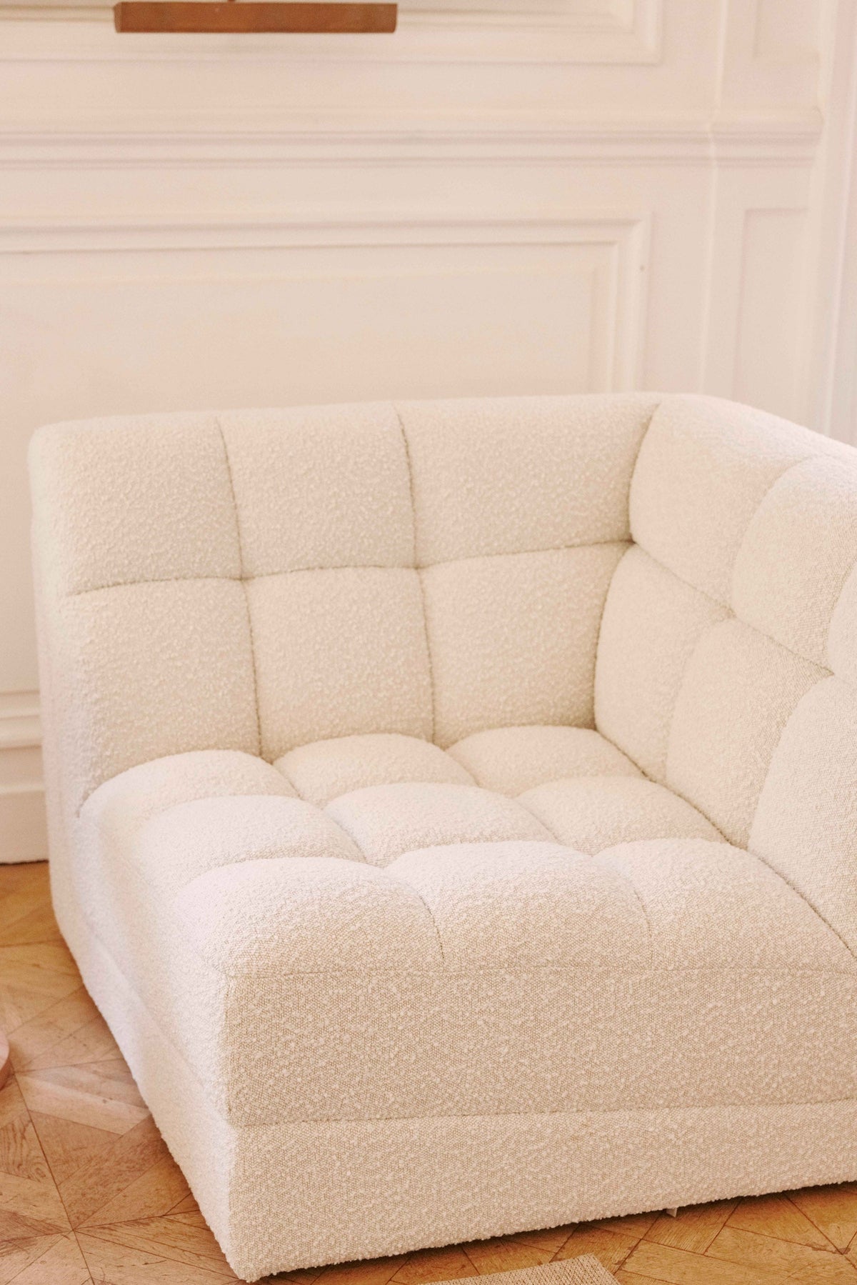 Fauteuil d'angle modulable Paul - Blanc avoine