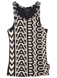 17 / DJV /0€ /0qty-0 /ST 0% /43 TROCA 45€   Débardeur monogramme à côtes - Black & Ivory