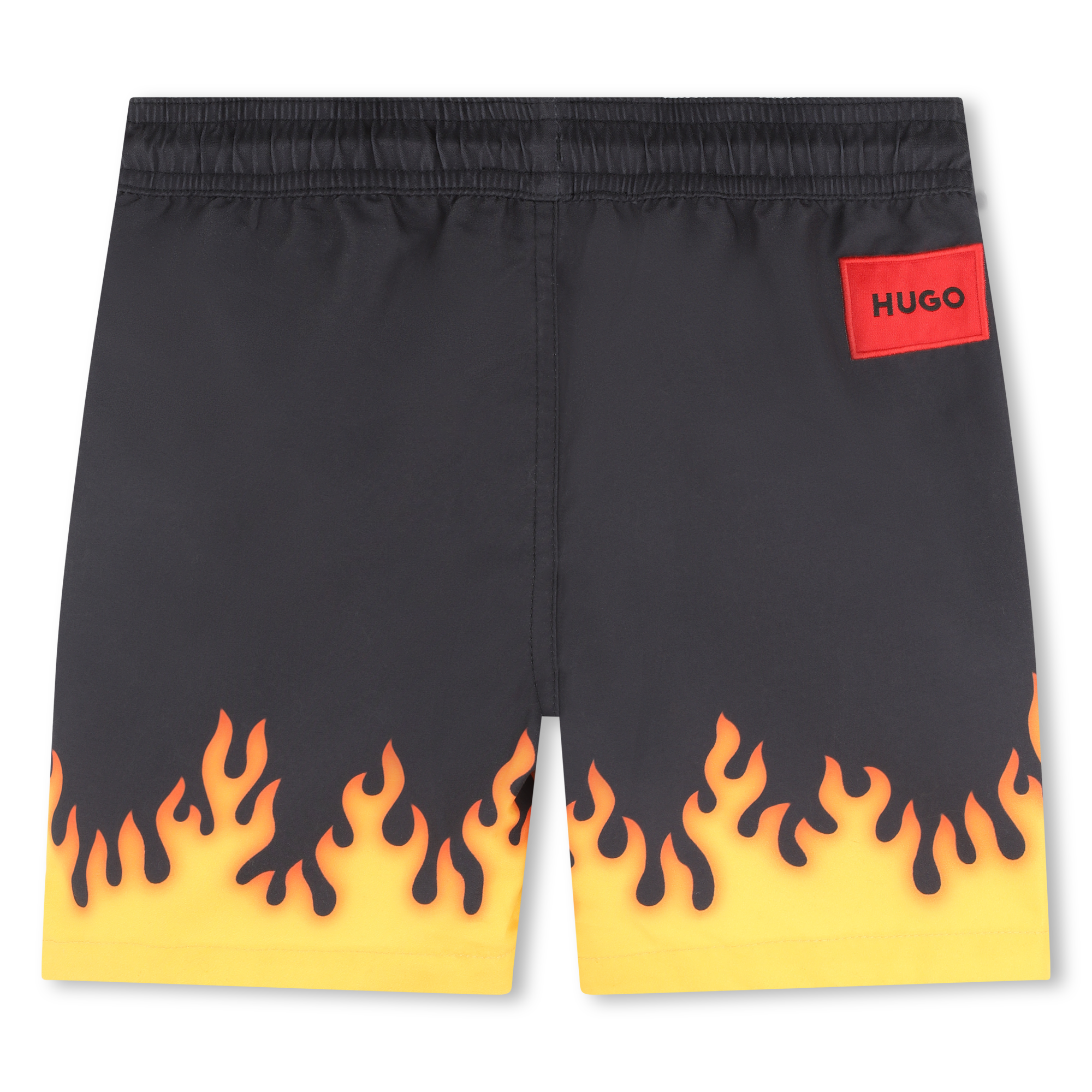 Short de bain à taille élastiquée - Noir Jaune