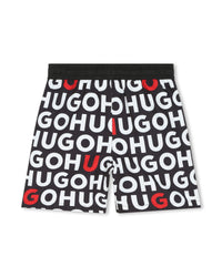 Short de bain avec monogramme imprimé - Noir Rouge