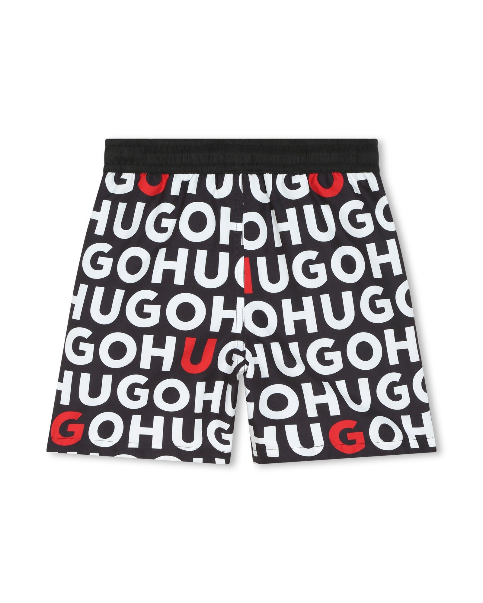 Short de bain avec monogramme imprimé - Noir Rouge