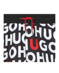 Short de bain avec monogramme imprimé - Noir Rouge