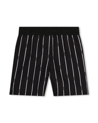 Short de bain à taille élastiquée - Noir Blanc