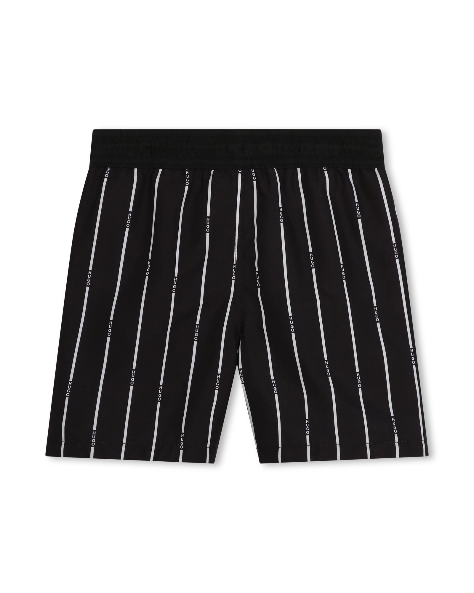 Short de bain à taille élastiquée - Noir Blanc