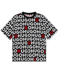 T-shirt à manches courtes en coton - Noir Rouge