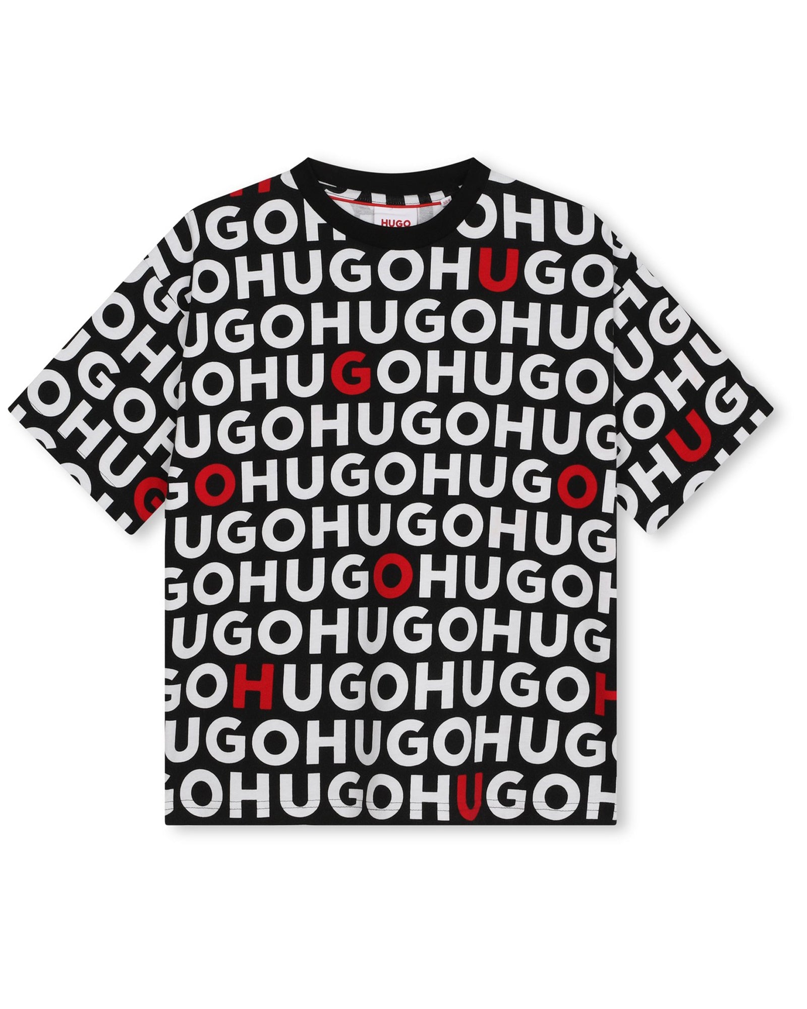 T-shirt à manches courtes en coton - Noir Rouge
