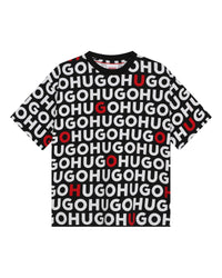 Short-sleeved cotton T-shirt – Black and Red