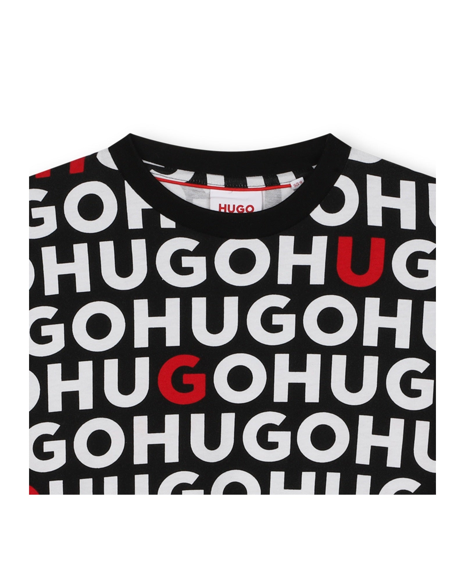 T-shirt à manches courtes en coton - Noir Rouge