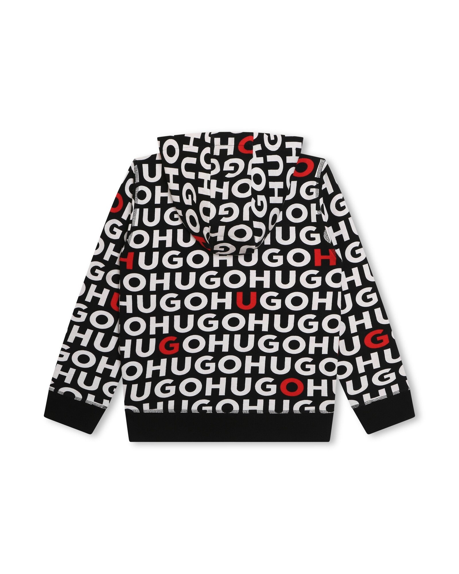 Cardigan à capuche en molleton - Noir Rouge