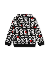 Cardigan à capuche en molleton - Noir Rouge