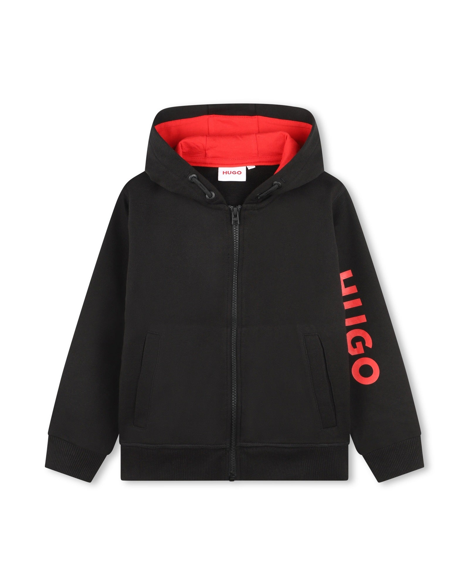 Cardigan à capuche en molleton - Black