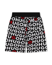 Bermuda de jogging en molleton - Noir Rouge