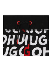Bermuda de jogging en molleton - Noir Rouge